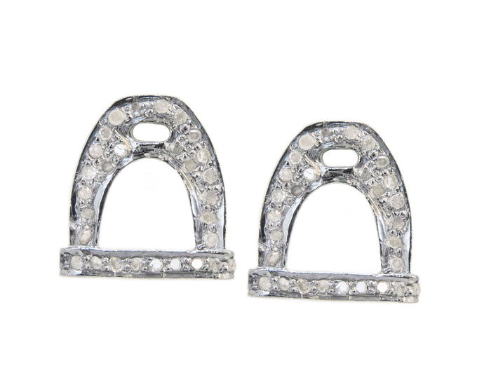 Diamond Stirrup Studs - Vincent Peach Fine Jewelry