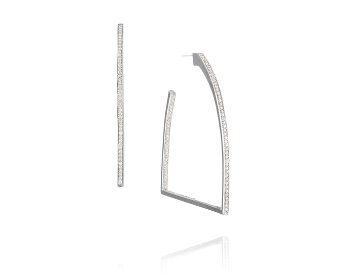 1.86ct Sterling Silver Stirrup Hoop Earrings