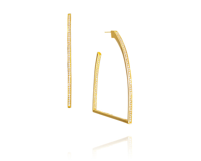 1.86ct 14kt Gold Stirrup Hoop Earrings