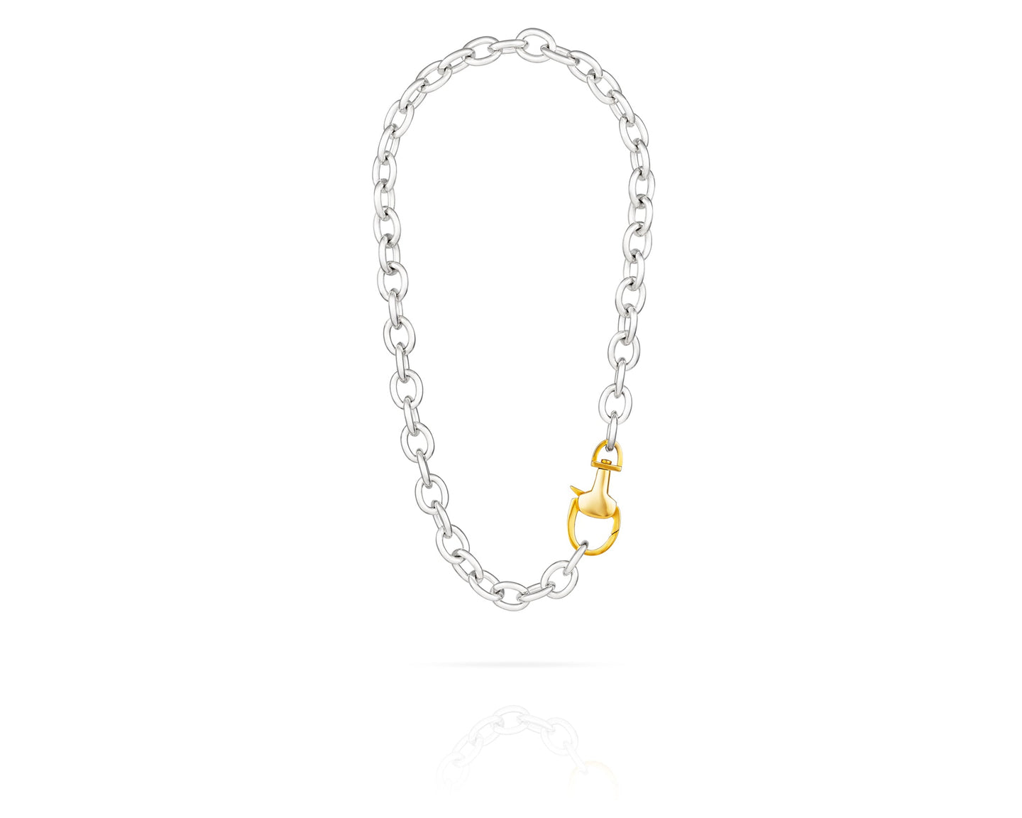 Stirrup Lock Chain Necklace | Gold