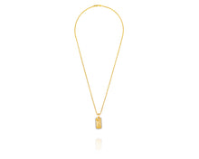 Dog Tag Stirrup Necklace | Gold