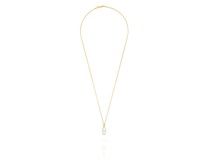 Small Diamond Kingston Charm Necklace | Gold
