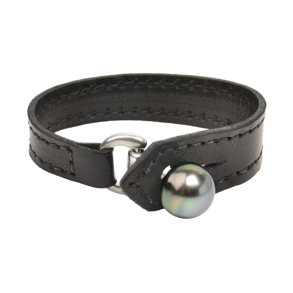 Equestrian Bracelet, Black - Hottest Designer Pearl and Leather Jewelry | VINCENT PEACH
 - 1