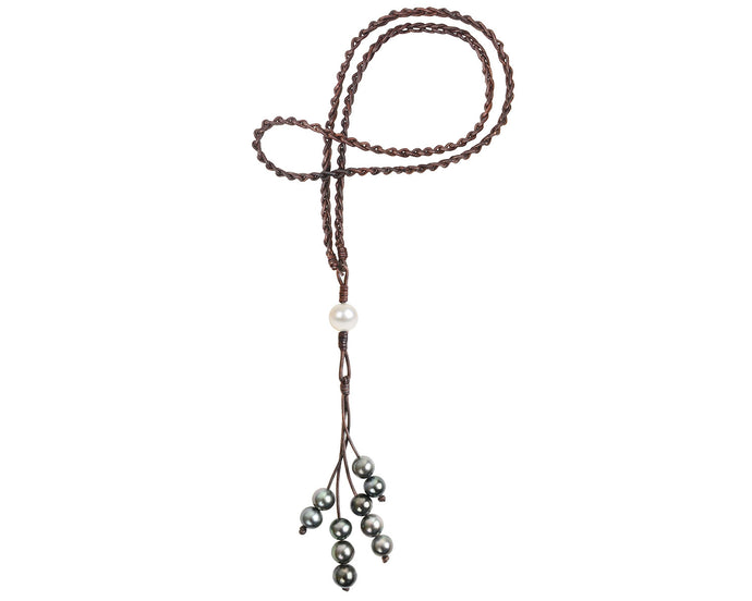 Eternity Necklace, Tahitian and Freshwater Pearl Combo - Vincent Peach Fine Jewelry