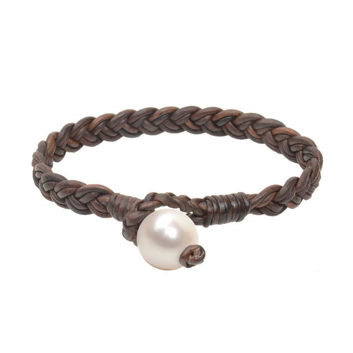 Flat Braid Bracelet, Freshwater - Hottest Designer Pearl and Leather Jewelry | VINCENT PEACH
