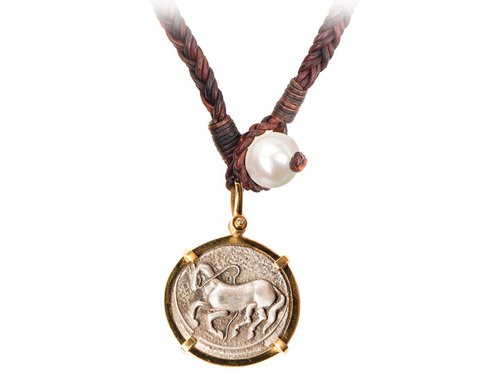 Gold Trojan Coin Necklace