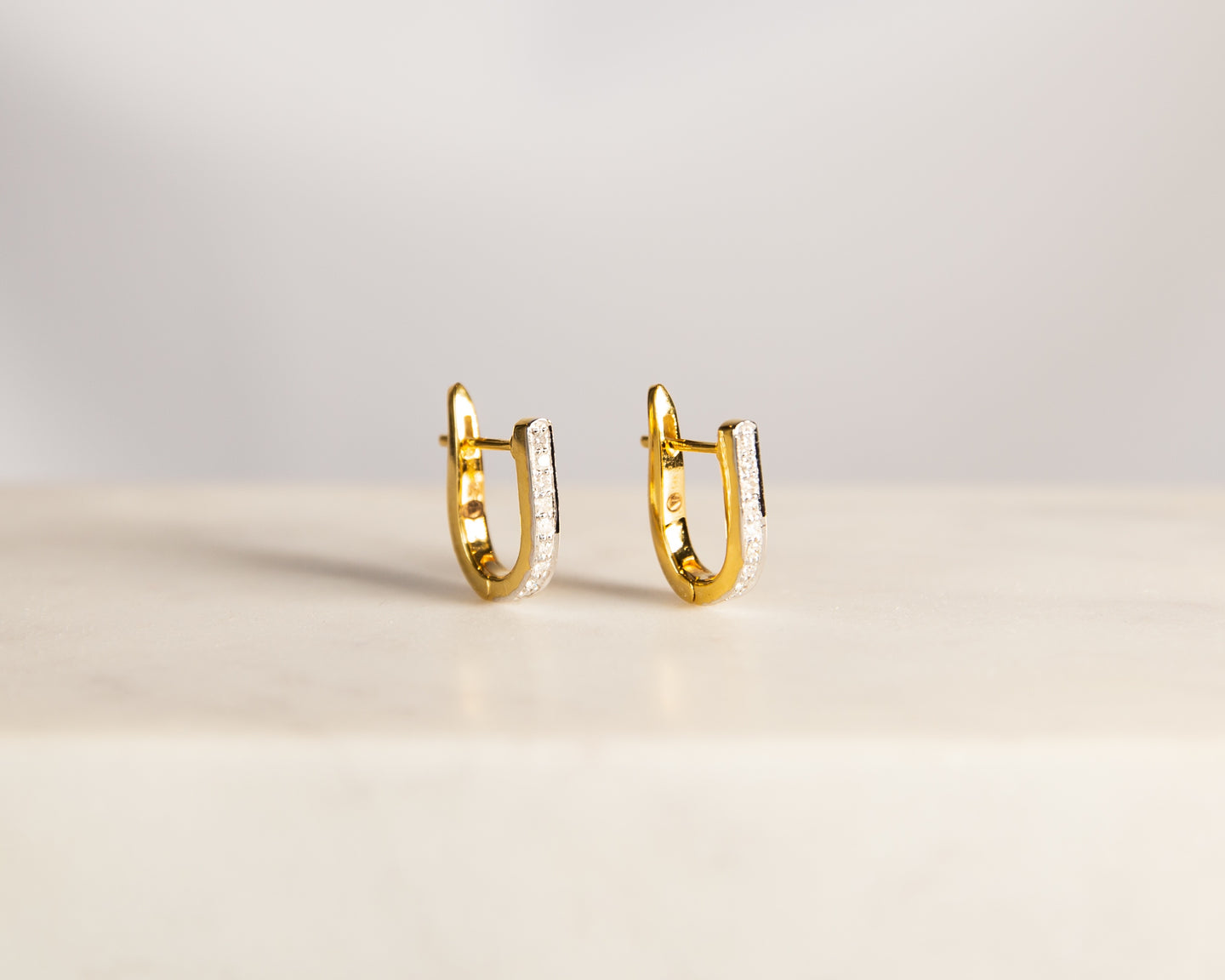 Diamond Latch-Back Earrings | Gold