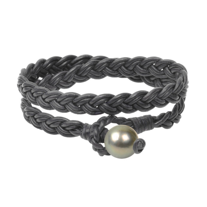 Lagos Double Wrap Bracelet, Tahitian - Hottest Designer Pearl and Leather Jewelry | VINCENT PEACH
 - 1