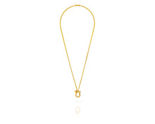 Small Shackle Bit Charm Necklace | Gold