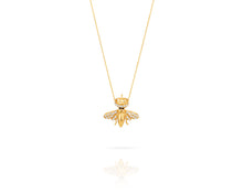 Queen Bee Necklace | Gold Diamond Wings - Vincent Peach Fine Jewelry