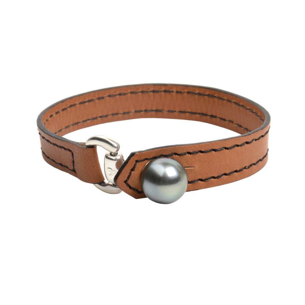 Mens Equestrian Bracelet - Hottest Designer Pearl and Leather Jewelry | VINCENT PEACH
