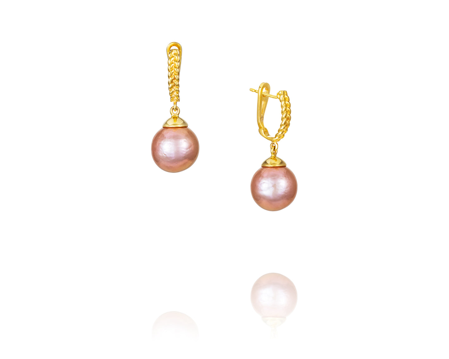 Pink Gold Drop Earrings