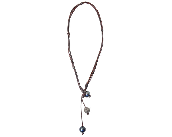 Pavé in a Pod Necklace, Tahitian - Vincent Peach Fine Jewelry