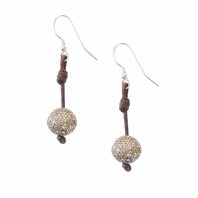 Pave Seaplicity Earrings - Hottest Designer Pearl and Leather Jewelry | VINCENT PEACH
 - 1