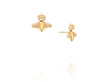 Queen Bee Earrings | Gold Diamond Wings