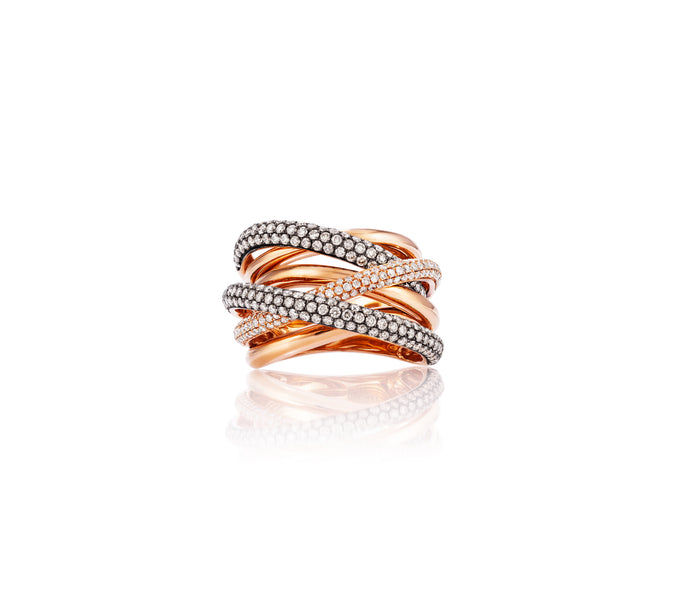 2.14ct Diamond 18kt Gold Multi-Band Ring