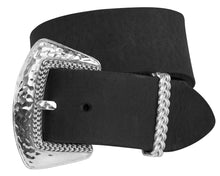 Hammered Sterling Silver buckle black leather wrap bracelet or choker necklace