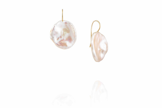 Coin Pearl Drop Earrings