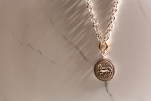 Diamond Trojan Coin Chain Necklace - Vincent Peach Fine Jewelry