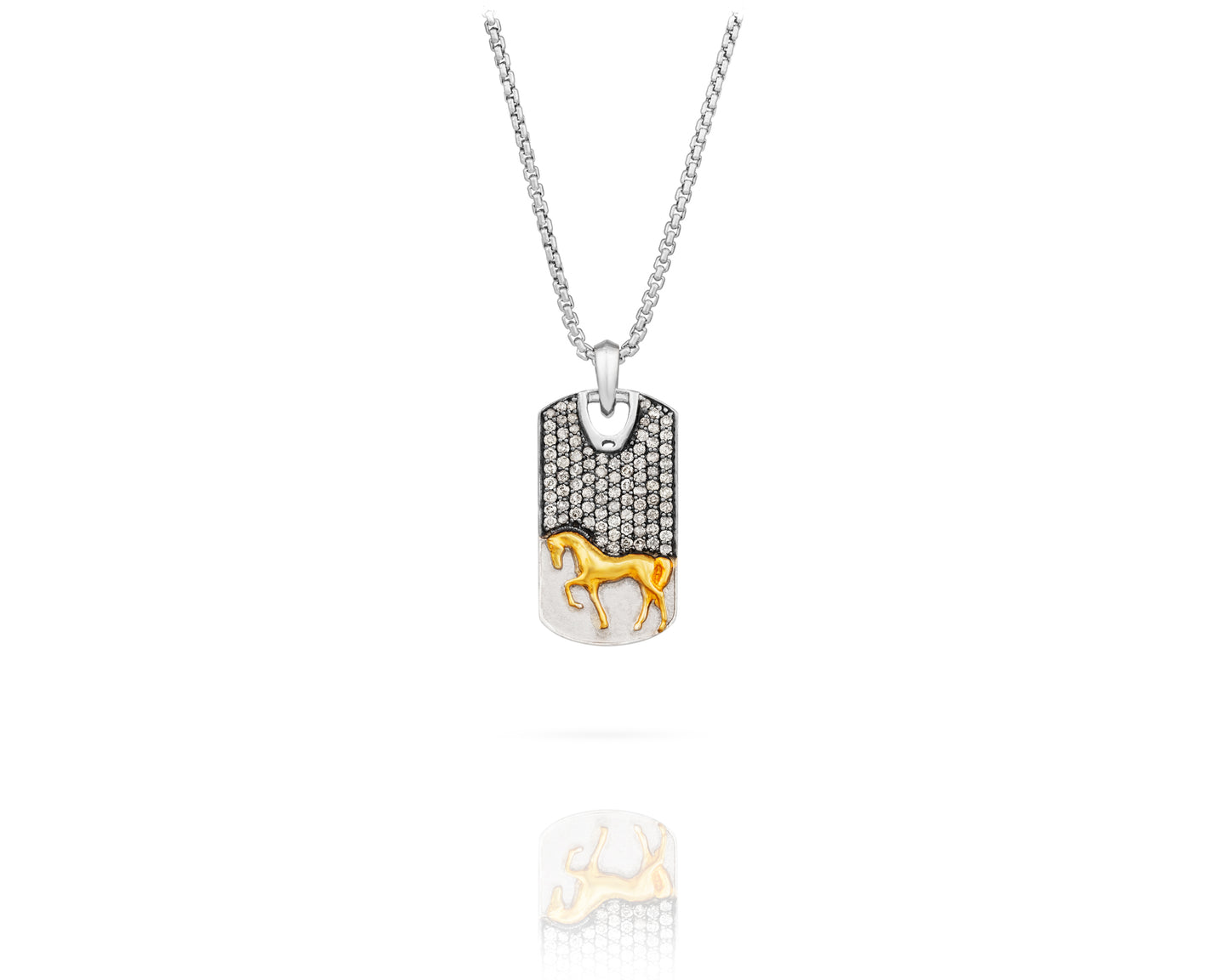 Louis Vuitton White Gold Dog Tag Necklace