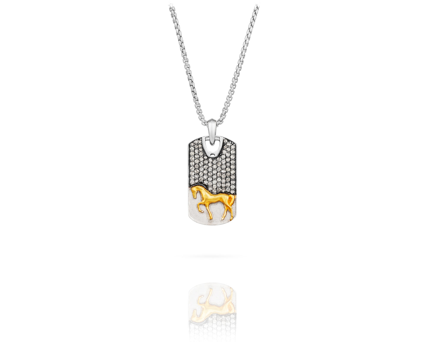 Trojan Dog Tag Necklace | Diamond