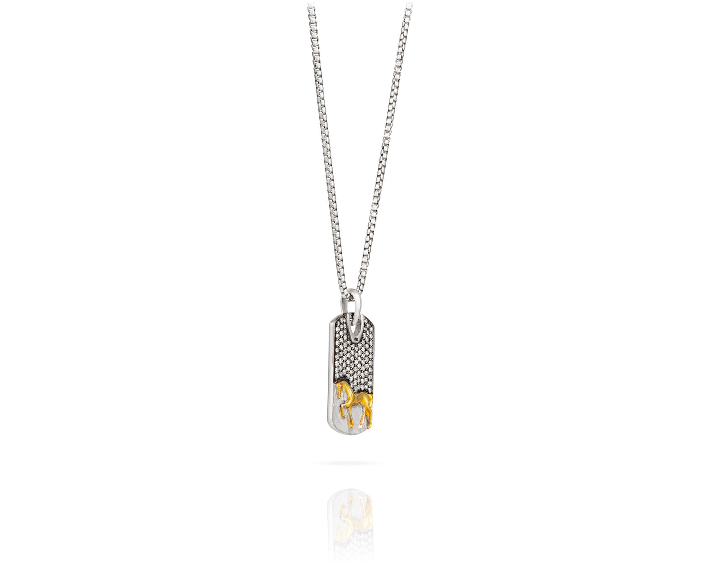 Louis Vuitton White Gold Dog Tag Necklace