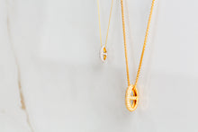 Small Anchor Charm Necklace | Gold Diamond