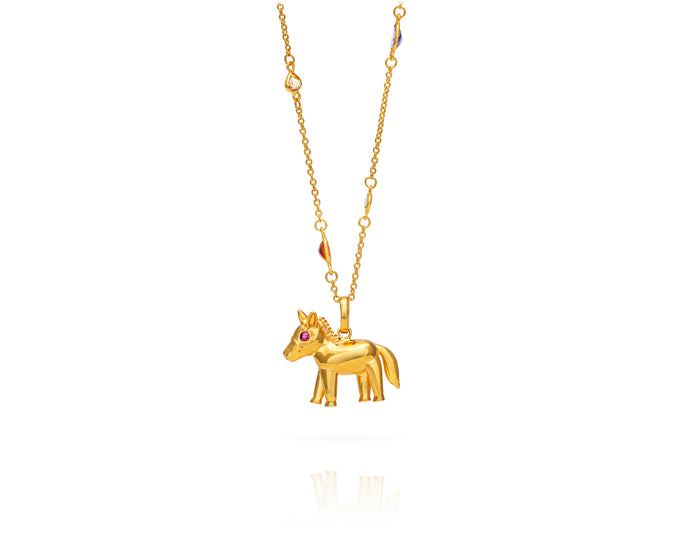 Ruby The Horse Necklace | Gold