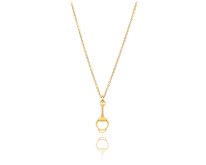 Small Snaffle Bit Charm Necklace | Gold