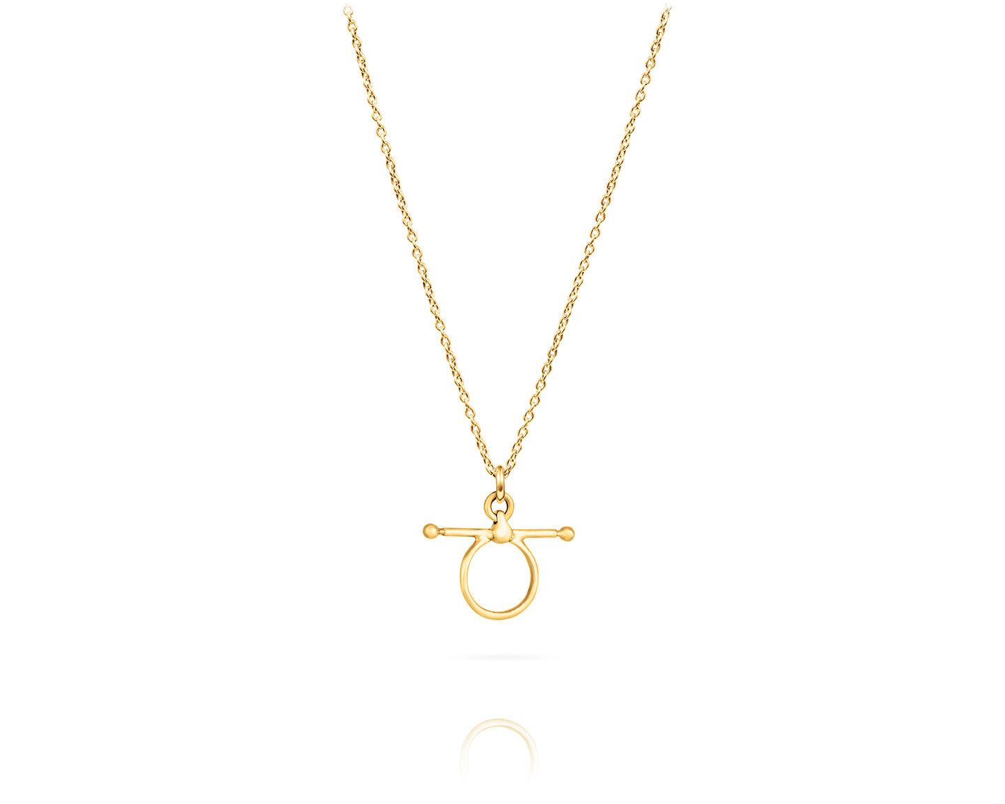 Small Fulmer Bit Charm Necklace | Gold