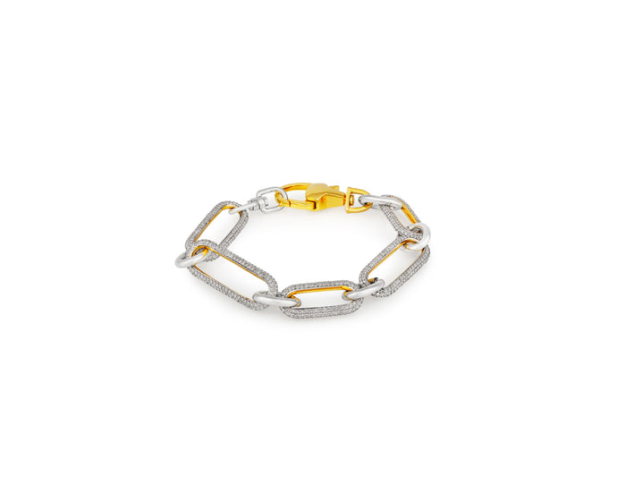 Paperclip Chain Bracelet | Gold Diamond