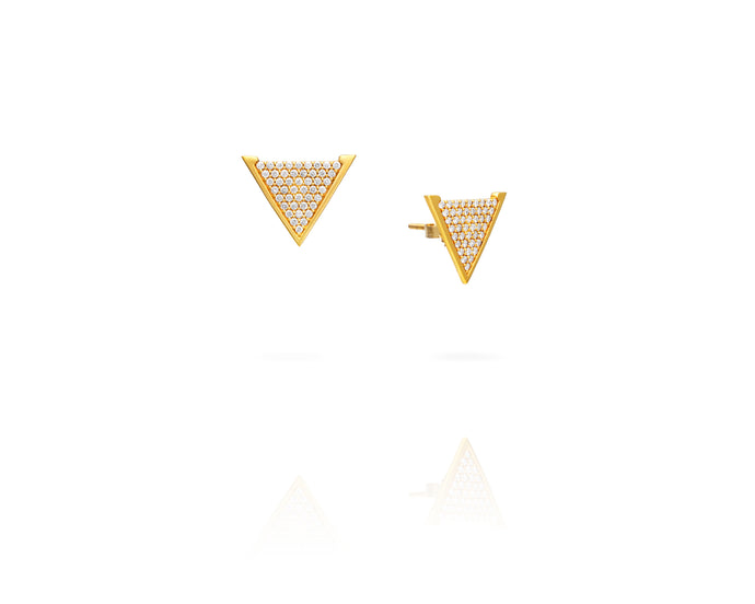 Diamond Signature V Earrings | Gold