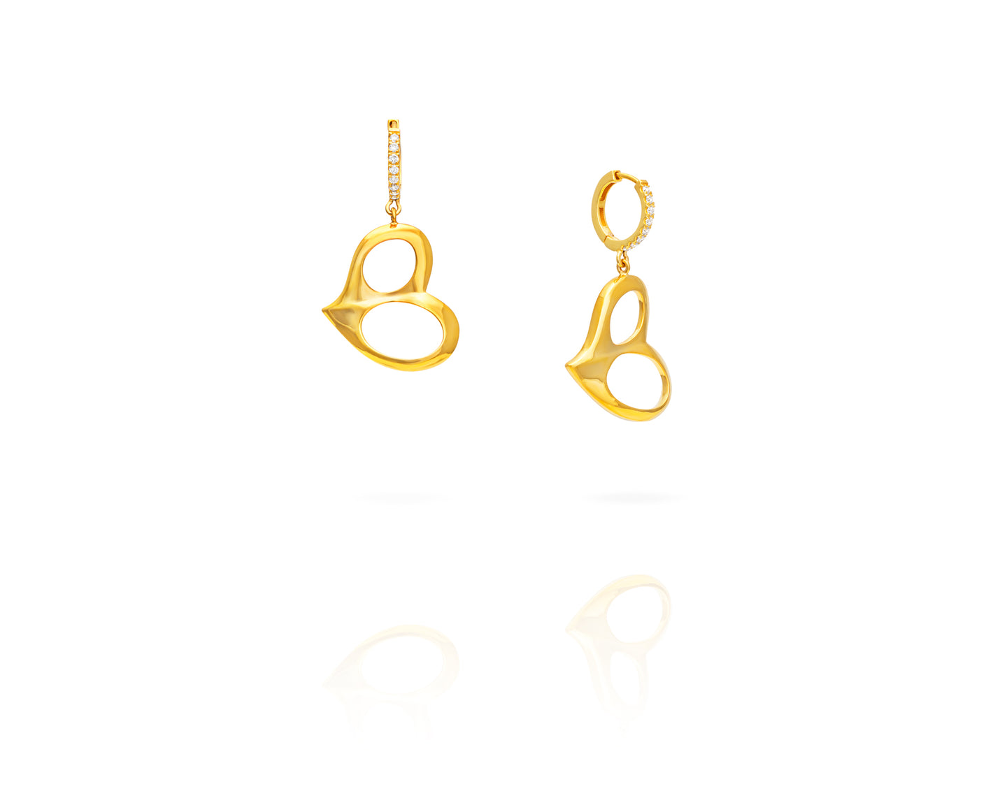 Heart Drop Earrings | Gold