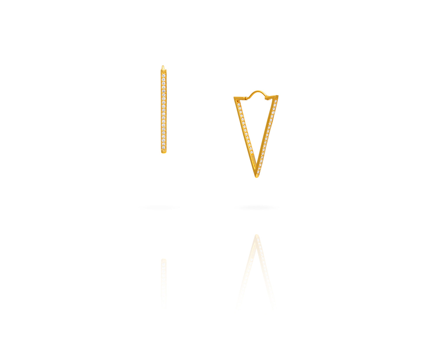 Diamond V Earrings | Gold
