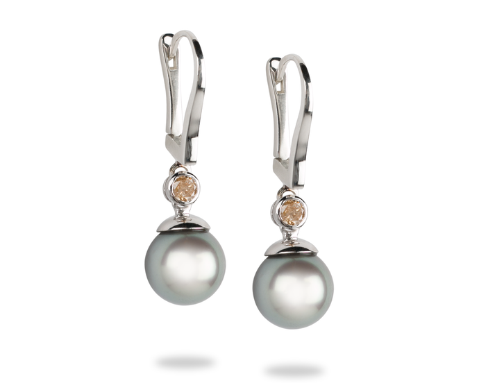 Tahitian Diamond Drop Earrings - Vincent Peach Fine Jewelry