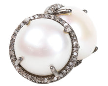 Vincent Peach Diamond and Pearl Luxury Earrings