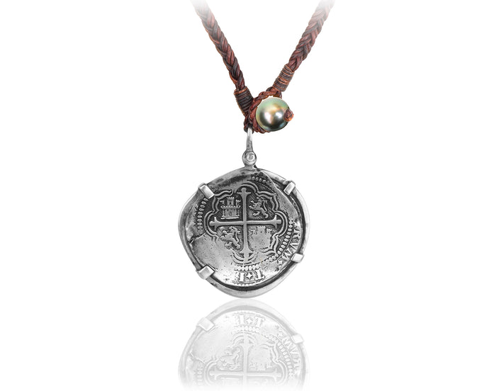 eight reales silver coin necklace from shipwreck La Consolacion