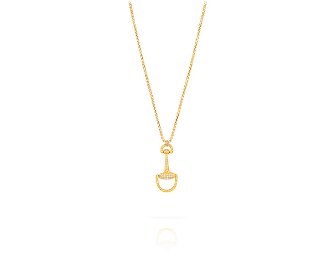 Medium Montana Charm Necklace | Gold Diamond